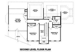 Floor Plan - Upper Floor for European House Plan #81-1144 - 3 bed, 3 bath