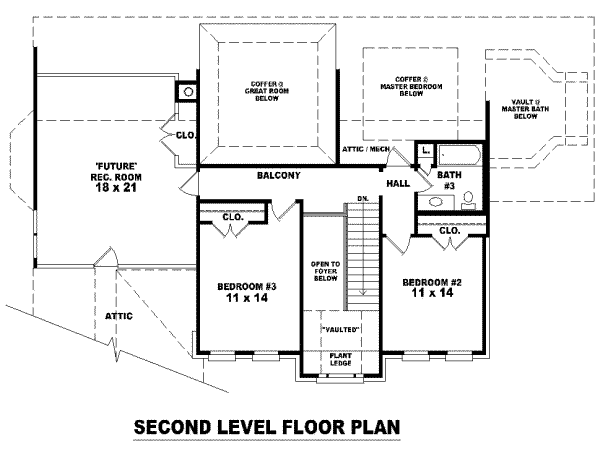 European Floor Plan - Upper Floor Plan #81-1144