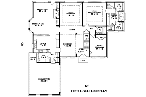 Floor Plan - Main Floor for European House Plan #81-1149 - 3 bed, 3 bath