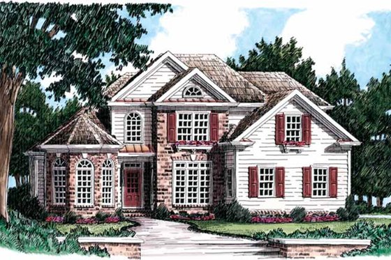 Exterior - Front Elevation 5 for Traditional House Plan #927-28 - 4 bed, 3 bath