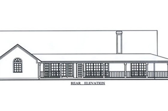 Exterior - Rear Elevation for Country House Plan #42-373 - 3 bed, 0 bath