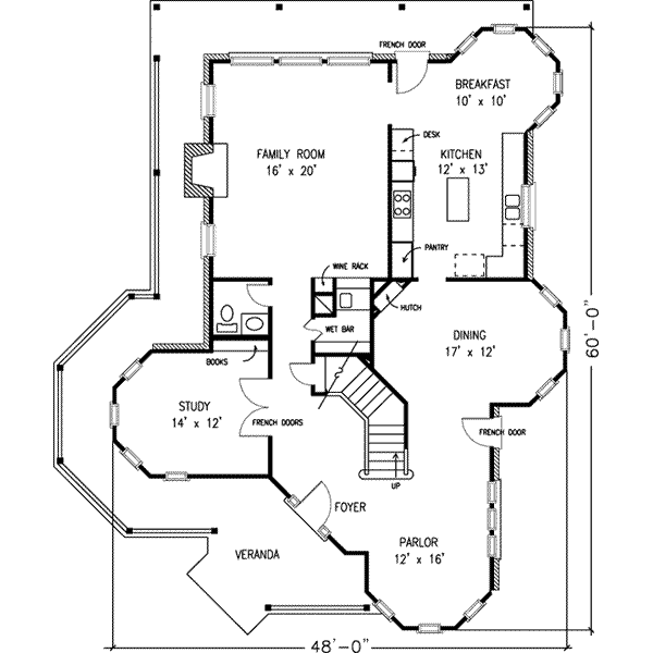Dream House Plan - Victorian Floor Plan - Main Floor Plan #410-150