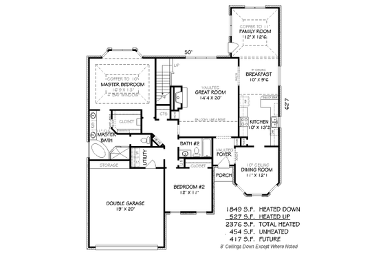 Floor Plan - Main Floor for Traditional House Plan #424-48 - 4 bed, 3 bath