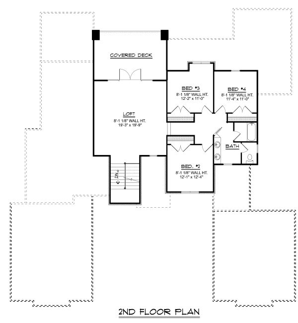 House Blueprint - Modern Floor Plan - Upper Floor Plan #1064-19