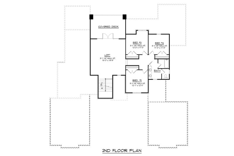 Architectural House Design - Floor Plan - Upper Floor for Modern House Plan #1064-19 - 4 bed, 2 bath