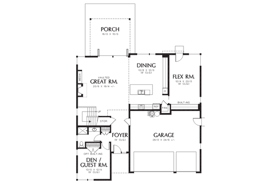 Floor Plan - Main Floor for Contemporary House Plan #48-706 - 4 bed, 3 bath