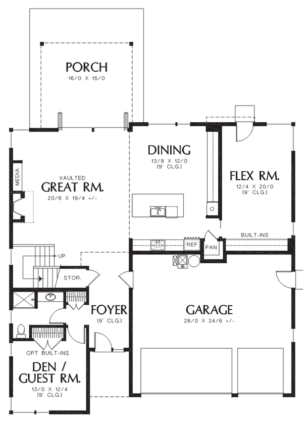 Dream House Plan - Contemporary Floor Plan - Main Floor Plan #48-706