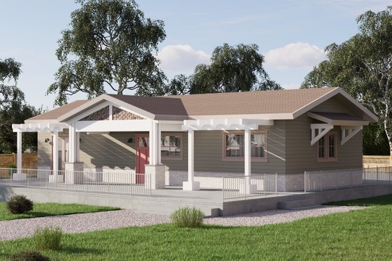 Exterior - Front Elevation 4 for Craftsman House Plan #1106-194 - 2 bed, 2 bath