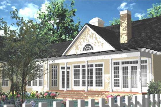 Exterior - Rear Elevation for Southern House Plan #406-280 - 3 bed, 2.5 bath