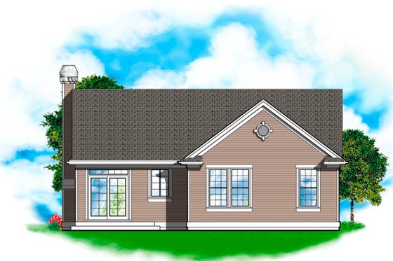 Exterior - Rear Elevation for Cottage House Plan #48-587 - 3 bed, 2 bath