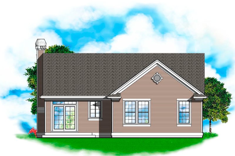 Architectural House Design - Exterior - Rear Elevation for Cottage House Plan #48-587 - 3 bed, 2 bath