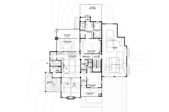 Floor Plan - Main Floor for Craftsman House Plan #1069-39 - 2 bed, 2 bath