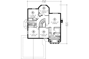 Floor Plan - Upper Floor for European House Plan #25-2226 - 4 bed, 2.5 bath