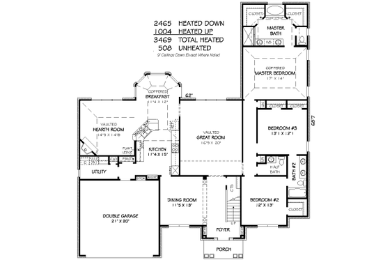 Floor Plan - Main Floor for Traditional House Plan #424-389 - 5 bed, 4 bath