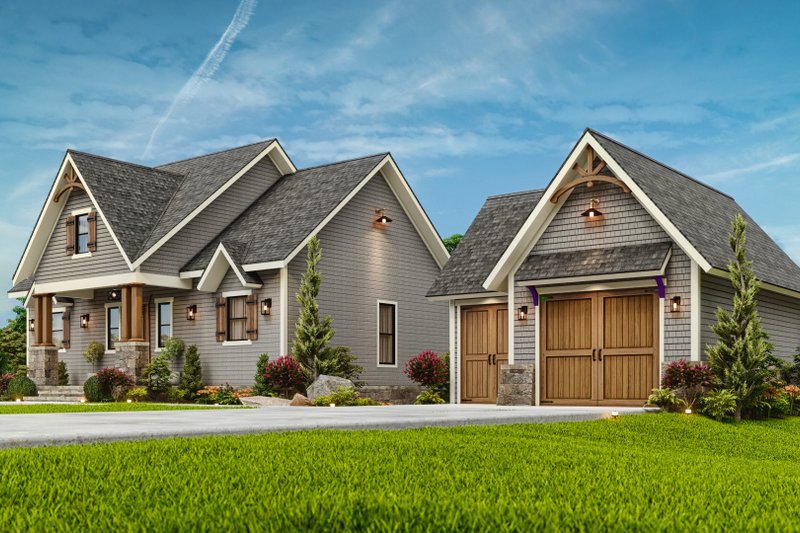 House Blueprint - Exterior - Front Elevation 4 for Cottage House Plan #54-596 - 3 bed, 2 bath