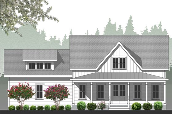 Exterior - Rear Elevation for Farmhouse House Plan #461-71 - 3 bed, 2.5 bath
