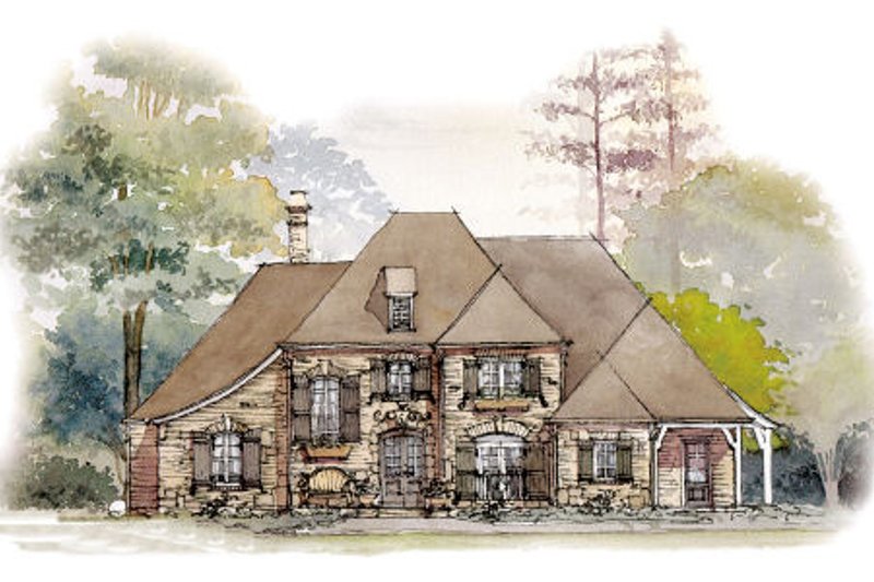 House Blueprint - European Exterior - Front Elevation Plan #429-39