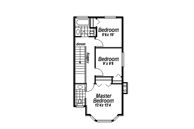 Architectural House Design - Floor Plan - Upper Floor for Victorian House Plan #18-2002 - 3 bed, 3 bath