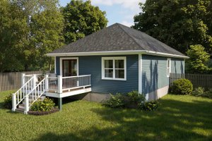 Exterior - Rear Elevation for Bungalow House Plan #79-129 - 3 bed, 2 bath