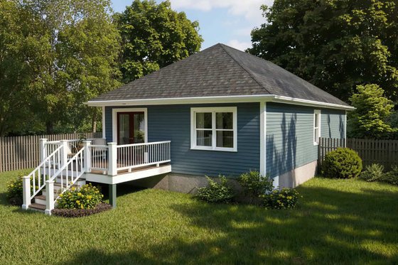 Exterior - Rear Elevation for Bungalow House Plan #79-129 - 3 bed, 2 bath