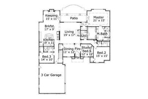 Floor Plan - Main Floor for European House Plan #411-594 - 5 bed, 3.5 bath