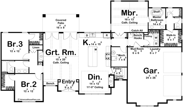 House Blueprint - Modern Floor Plan - Main Floor Plan #455-568