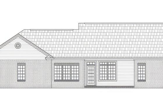 Exterior - Rear Elevation for Farmhouse House Plan #21-543 - 3 bed, 2 bath