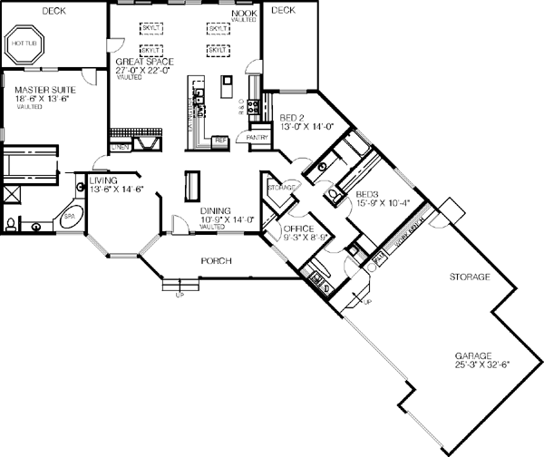 Dream House Plan - Ranch Floor Plan - Main Floor Plan #60-190
