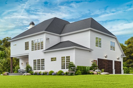 Exterior - Rear Elevation 1 for Craftsman House Plan #54-694 - 5 bed, 4 bath