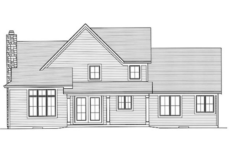 Home Plan - Exterior - Rear Elevation for European House Plan #46-477 - 4 bed, 2.5 bath