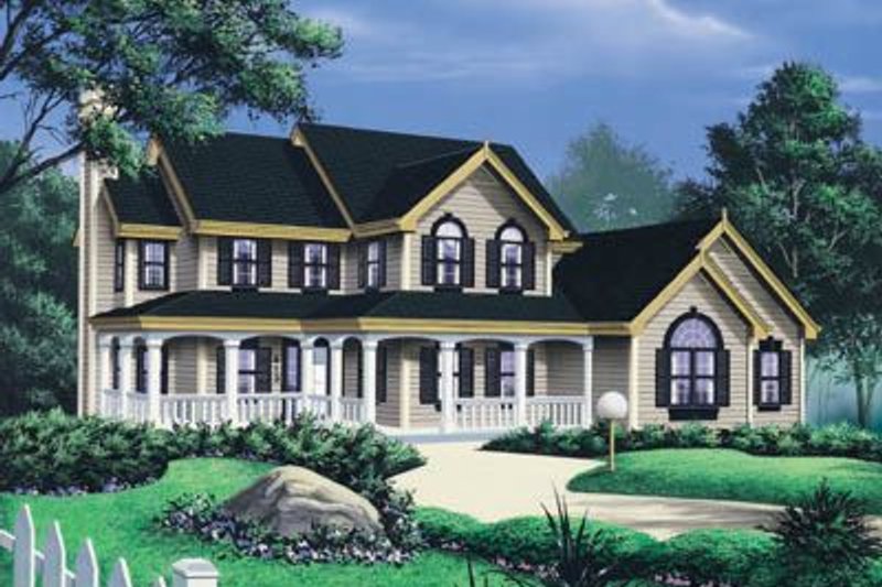 House Plan Design - Country Exterior - Front Elevation Plan #57-132