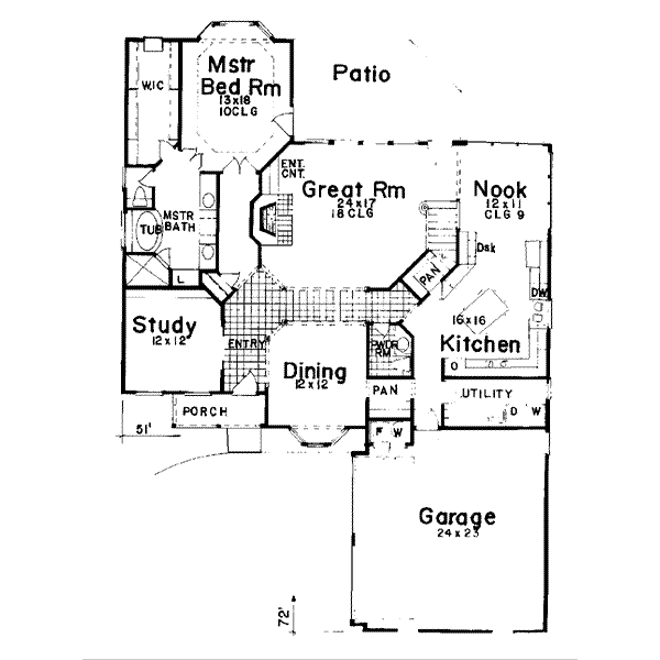 Dream House Plan - European Floor Plan - Main Floor Plan #52-136