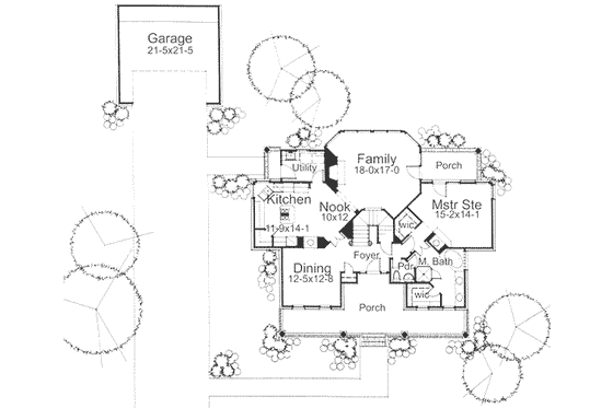 Floor Plan - Main Floor for Farmhouse House Plan #120-149 - 3 bed, 2 bath