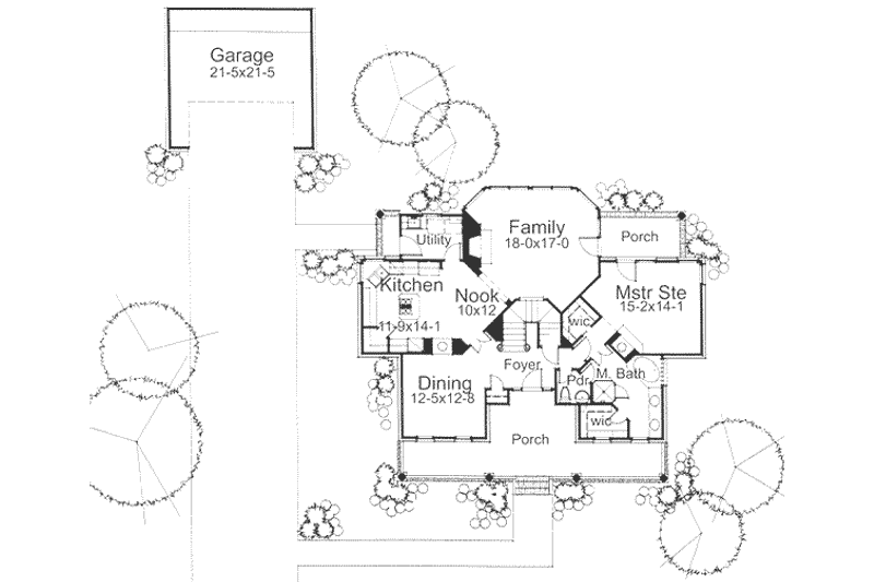 Home Plan - Floor Plan - Main Floor for Farmhouse House Plan #120-149 - 3 bed, 2 bath
