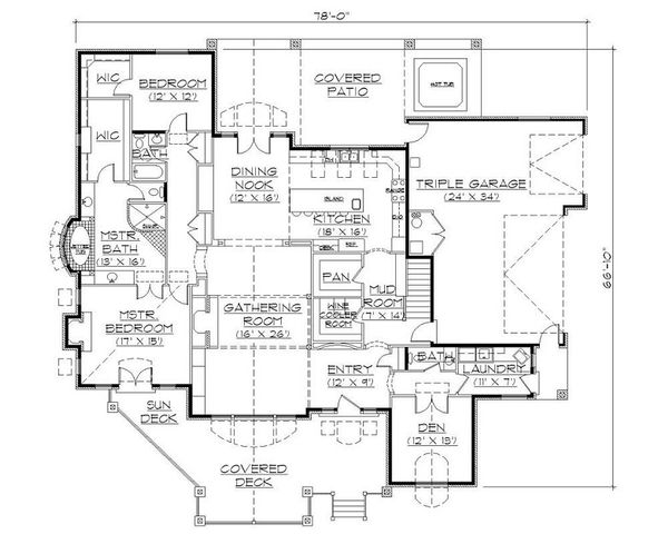 European Floor Plan - Main Floor Plan #5-398