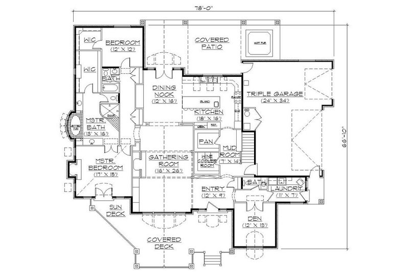Dream House Plan - Floor Plan - Main Floor for European House Plan #5-398 - 4 bed, 3.5 bath