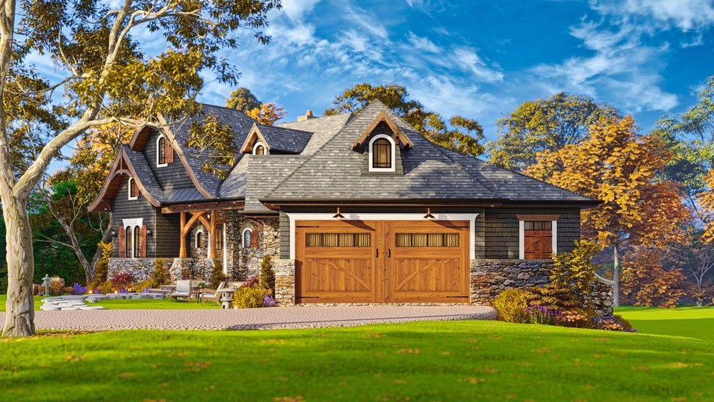 Exterior - Rear Elevation 2 for Craftsman House Plan #54-709 - 3 bed, 3 bath