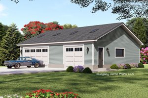 Southern Exterior - Front Elevation Plan #932-777