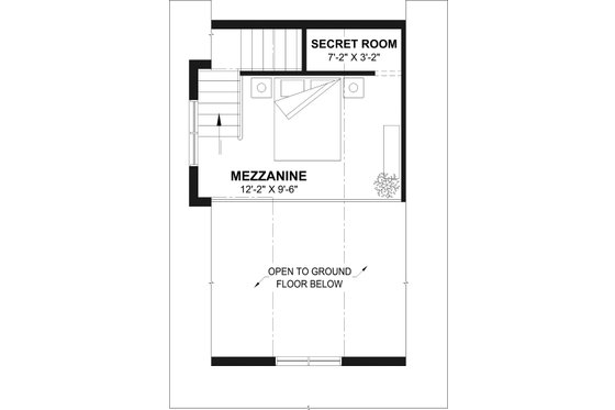 Floor Plan - Upper Floor for Farmhouse House Plan #23-2836 - 1 bed, 1 bath
