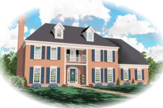 Exterior - Front Elevation for Colonial House Plan #81-703 - 3 bed, 2.5 bath