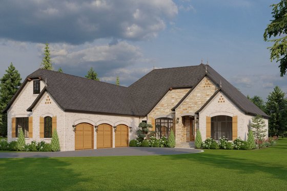 Exterior - Other Elevation for European House Plan #923-7 - 3 bed, 2.5 bath