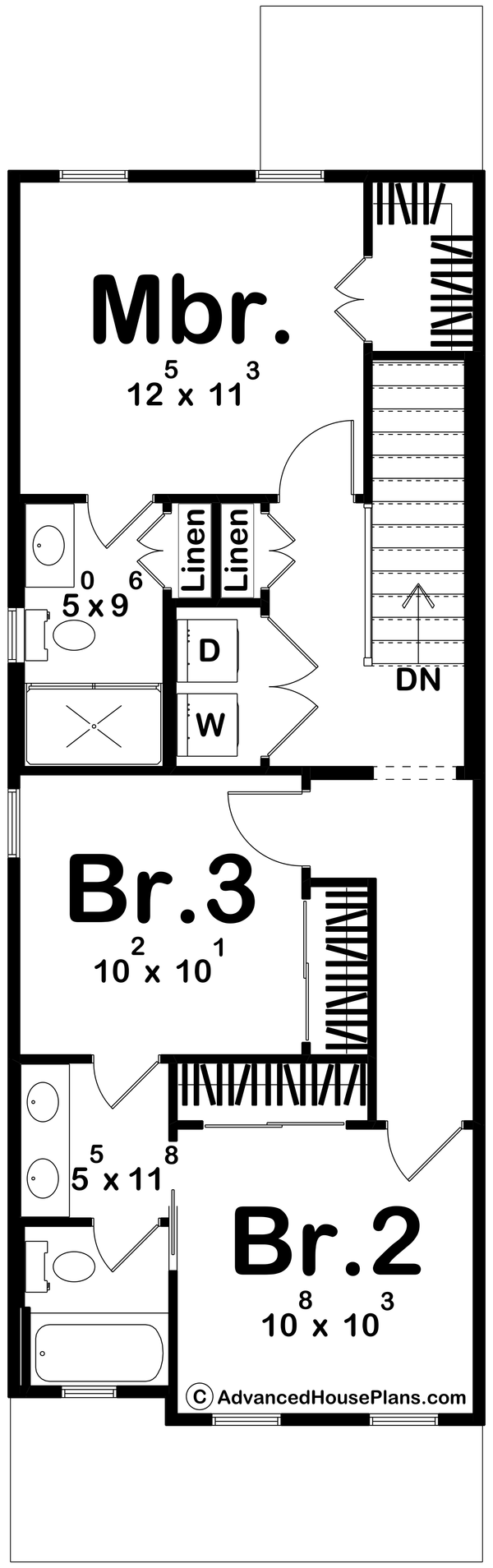 Architectural House Design - Traditional Floor Plan - Upper Floor Plan #455-721