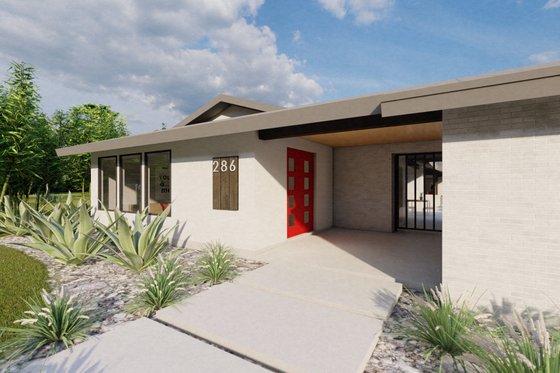 Exterior - Front Elevation 5 for Modern House Plan #449-15 - 3 bed, 3.5 bath