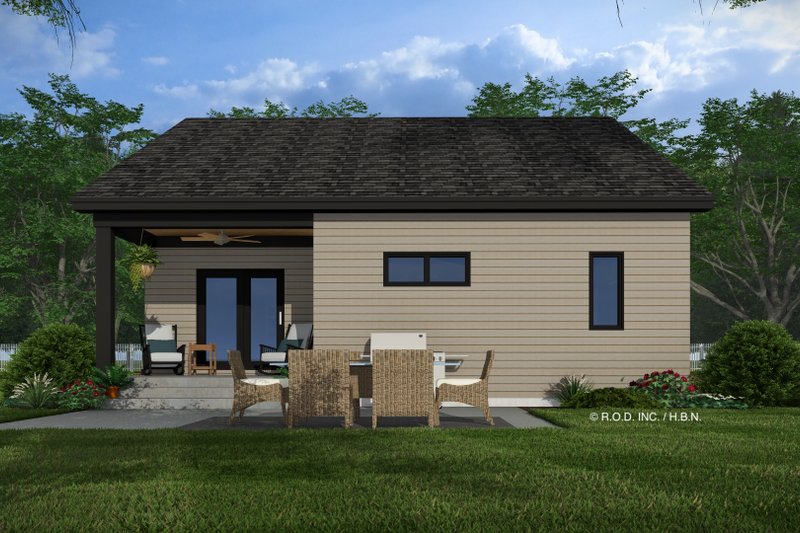 House Plan Design - Exterior - Rear Elevation for Modern House Plan #51-1501 - 3 bed, 2 bath
