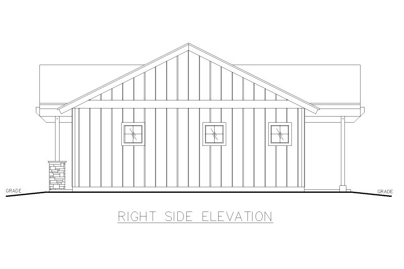 Architectural House Design - Exterior - Other Elevation 1 for Farmhouse House Plan #117-986 - 1 bed, 2 bath