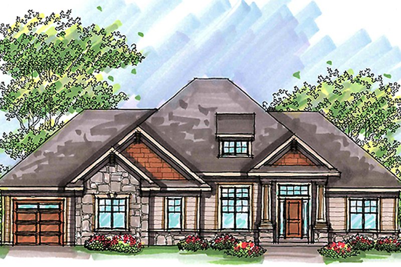 Home Plan - Craftsman Exterior - Front Elevation Plan #70-986