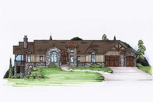 Ranch Exterior - Front Elevation Plan #5-282