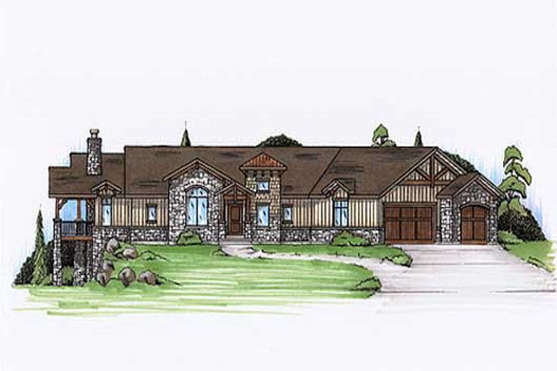 Home Plan - Ranch Exterior - Front Elevation Plan #5-282