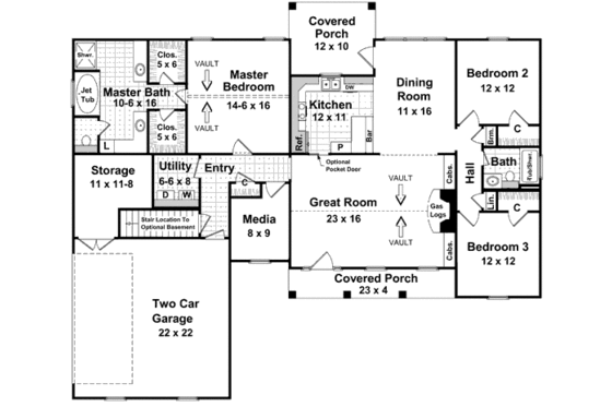 Floor Plan - Other Floor for Traditional House Plan #21-133 - 3 bed, 2 bath