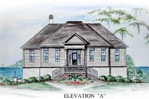 Southern Exterior - Front Elevation Plan #54-108